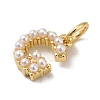 Rack Plating Brass with ABS Plastic Imitation Pearl Charms KK-B092-30G-G-2