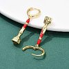 Brass Enamel House Hoop Earrings EJEW-B149-04G-2