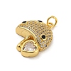 Brass with Cubic Zirconia Pendants KK-Z032-01B-G-2