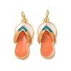Brass Enamel Pendants KK-B026-25G-1