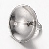 304 Stainless Steel Cup Pearl Peg Bails Pin Pendants LS-STAS-L143-01-3
