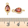 Brass Pave Cubic Zirconia Teardrop Connector Charms KK-P348-09G-06-3