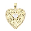 Brass Micro Pave Clear Cubic Zirconia Pendants KK-S510-31G-04-1