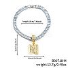 Fashionable Brass Micro Pave Clear Cubic Zirconia Charm Bracelets AF9298-13-1