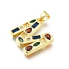 Brass Micro Pave Clear Cubic Zirconia Pendants KK-G521-01G-M-01-2