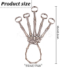 3Pcs 3 Colors Alloy Skeleton Full Hand Ring Bracelets Set BJEW-AN0001-21-2