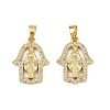 Brass Micro Pave Cubic Zirconia Pendants KK-S526-43G-1