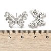 Butterfly Brass Micro Pave Cubic Zirconia Stud Earrings EJEW-M082-17P-01-4