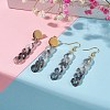 Chunky Acrylic Curb Chain Long Drop Earrings EJEW-JE04772-02-2