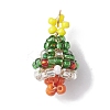 Christmas Theme Glass Seed Beaded Woven Pendants PALLOY-MZ00267-1