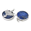 Natural Lapis Lazuli Flat Round Pendants G-G279-01P-07-2