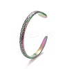 Ion Plating(IP) Rainbow Color 304 Stainless Steel Snake Wrap Open Cuff Ring for Women RJEW-C025-17M-2