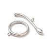 Rhodium Plated 925 Sterling Silver Toggle Clasps STER-G038-03P-2