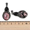 Natural Rhodonite & Obsidian Pendants G-I370-08AS-08-3