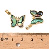 Brass & Paua Shell & Clear Cubic Zirconia Pendants KK-G538-02G-3