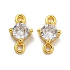 Rack Plating Brass Pave Clear Cubic Zirconia Links KKB-L215-047A-G-1