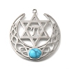 Synthetic Turquoise Star of David and Chai Symbol Pendants STAS-S178-08P-1