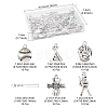 70Pcs 7 Styles Tibetan Style Alloy Message Pendants TIBEP-FS0001-36-4