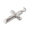 304 Stainless Steel Religion Jesus Cross Pendants STAS-F323-07P-2