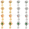 16Pcs 8 Style Brass Micro Pave Cubic Zirconia Ice Pick Pinch Bails KK-FH0003-43-1