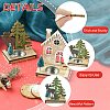 1 Set 2Pcs 2 Styles Christmas Wooden Candlestick Mixed Colors ST-CJ0040-002-3