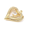 Brass Micro Pave Clear Cubic Zirconia Pendants KK-B141-43G-01-2