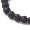 Natural Lava Rock & Mixed Gemstone Beads Stretch Bracelets BJEW-JB12869-5