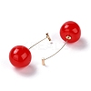 Lifelike Cherry Dangle Stud Earrings X-EJEW-F274-01D-2
