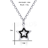 Stainless Steel Black Enamel Star Pendant Necklaces UT9539-3-1