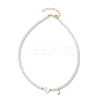 Brass Micro Pave Grade AAA Cubic Zirconia Letter Pendant Necklaces NJEW-JN04771-10-4