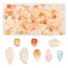 120Pcs 8 Styles Autumn Theme Two-Tone Transparent Glass Charms GLAA-FS0002-56-1