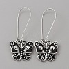 Enamel Butterfly with Skull Hoop Earrings EJEW-WH0017-43AS-A-1