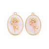 Brass Birth Floral Pendants KK-S364-287-1