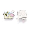 Rack Plating Alloy Enamel Pendants ENAM-N065-03P-2