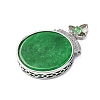 Dyed Natural Myanmar Jade Flower Flat Round Pendants KK-Q050-03B-2