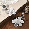 304 Stainless Steel Flower Stud Earrings for Women STAS-Z112-22P-3