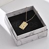 304 Stainless Steel Rectangle Snake Pendant Satellite Chain Necklace for Women LS-NJEW-F332-01G-3