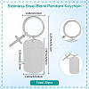 20Pcs 201 Stainless Steel Blank Pendant Keychain KEYC-SC0001-62B-2