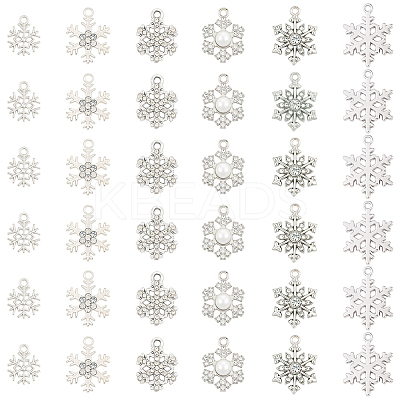 36Pcs 6 Styles Alloy Rhinestone Pendants FIND-SC0020-06-1