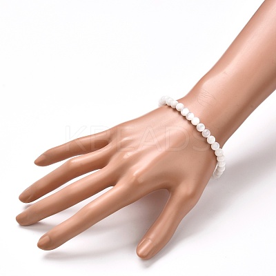 Natural Selenite Beads Stretch Bracelets BJEW-JB06620-01-1