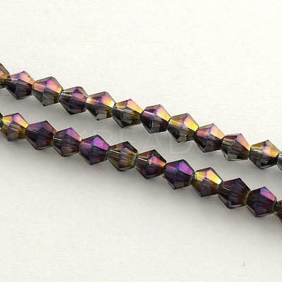 Electroplate Glass Bead Strands LS-EGLA-R094-4mm-10-1