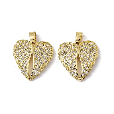 Brass Micro Pave Cubic Zirconia Pendants KK-E068-VC040-1