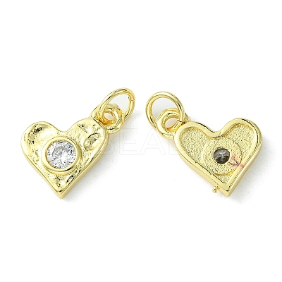 Rack Plating Brass Micro Pave Cubic Zirconia Pendants KK-K332-08G-1