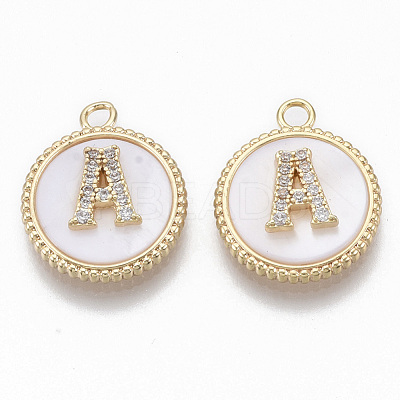 Brass Micro Pave Cubic Zirconia Pendants KK-T062-04A-NF-1
