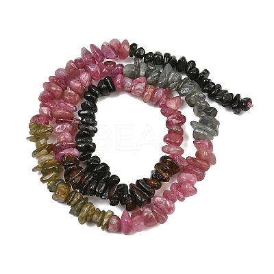 Natural Multicolor Tourmaline Chip Bead Strands G-M298-15A-1