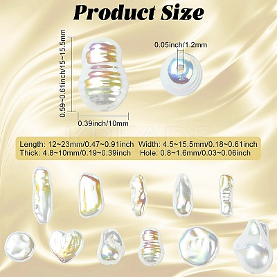 22Pcs 11 Styles ABS Plastic Imitation Baroque Pearl Beads FIND-CJ0005-37-1