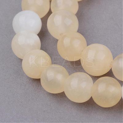 Natural Yellow Jade Beads Strands G-Q462-6mm-36-1