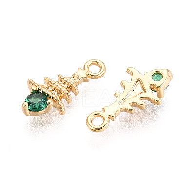 Brass Micro Pave Cubic Zirconia Charms KK-N263-144B-G-1