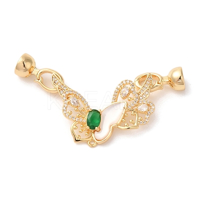 Brass Micro Pave Clear Cubic Zirconia Fold Over Clasps KK-A227-12G-1