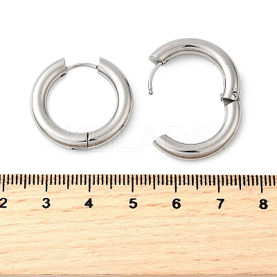 Tarnish Resistant 202 Stainless Steel Huggie Hoop Earrings EJEW-O087-08J-P-1
